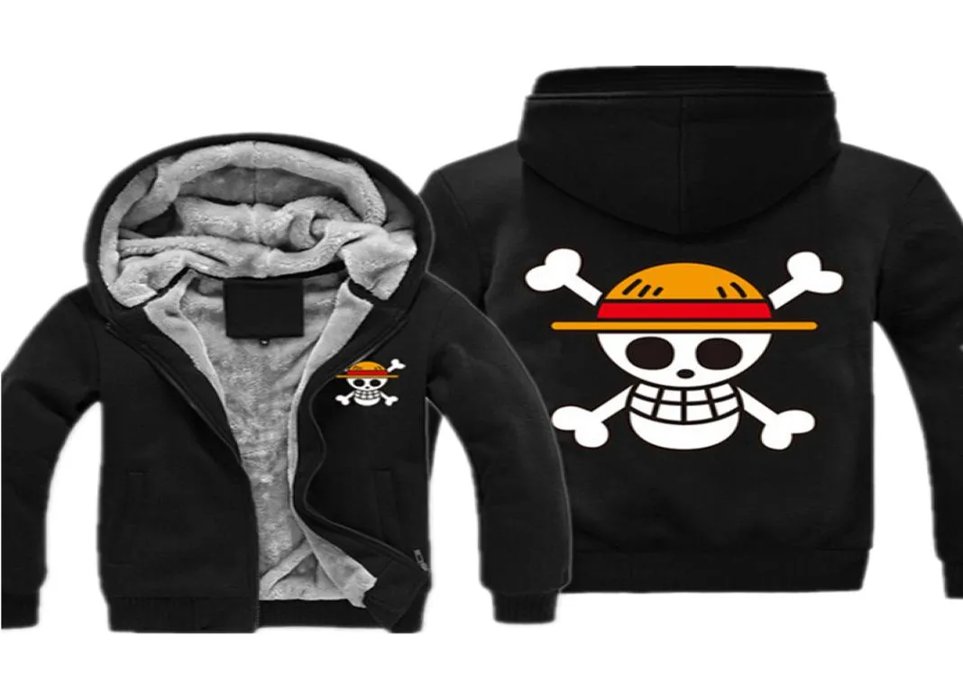 Wholeone Piece Sweatshirt JapanAnime Coat Luffy Print Thacken Zipper One Pieceアニメジャケットカジュアルメンズスウェットシャツパーカー4933934