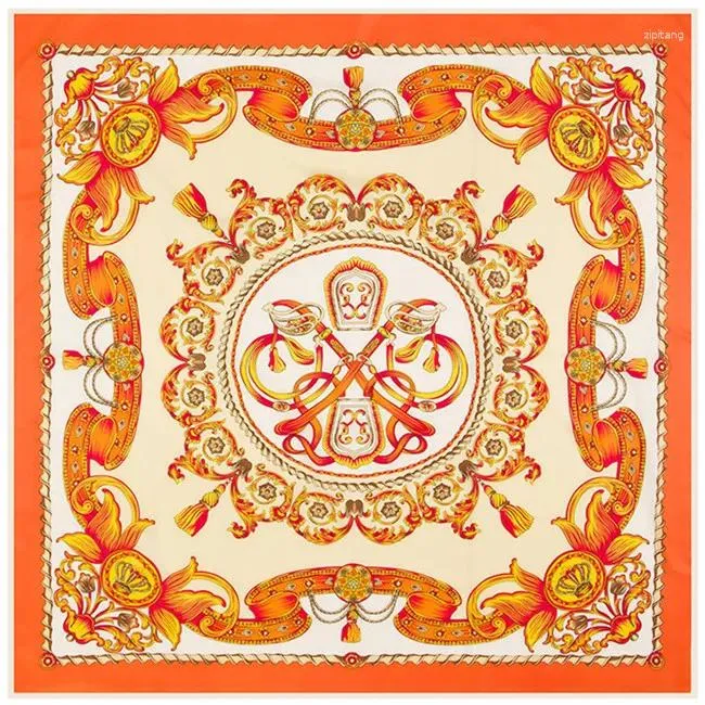 Écharpes ! Magnifique foulard carré en soie sergé pour femmes, 130 130cm, fil Floral, fil métallique, châle de haute qualité