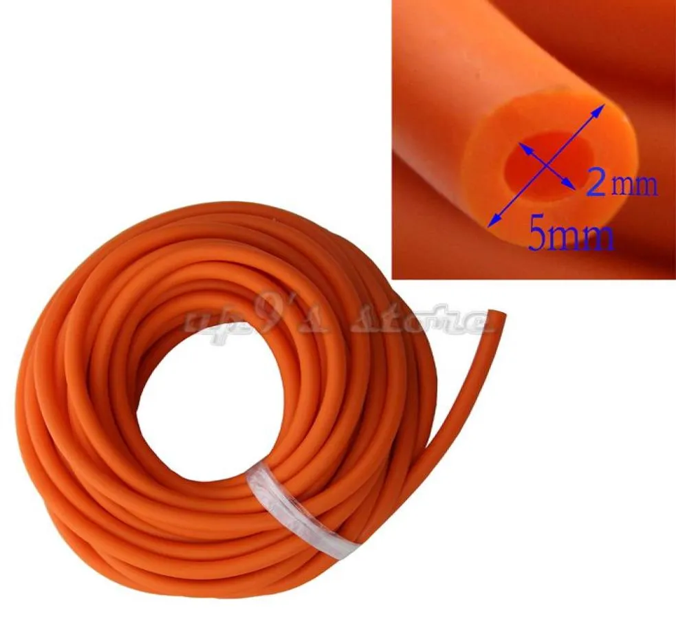 Tubo de látex de goma de 10M, 2mm de diámetro interior, 5mm de diámetro exterior, eslingas elásticas elásticas naranja, catapulta para caza al aire libre, tubo de goma de repuesto 17454548136