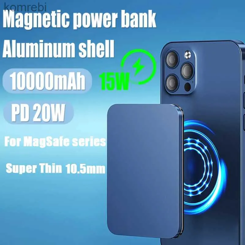 휴대폰 파워 뱅크스 10.5mm 무선 충전기 전력 은행 자석 10000mah 미니 파워 뱅크 유형 C PD20W 빠른 충전기 14 13 12 MAGSAFE SERIESL240111