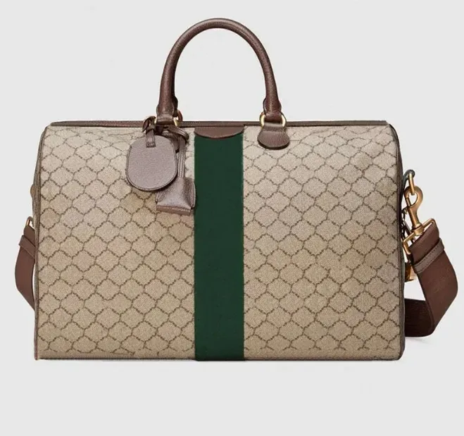 Designer Mens och Womens stor kapacitet Portable Travel Bag Läder Canvas axelväska Vintage Tryckt handväska duffelbaggar