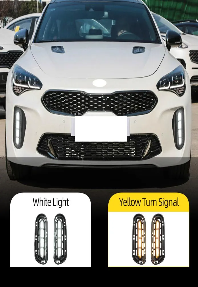 Kia Stinger 2017 2018 2018 2019 2020用の1ペアフォグランプ。