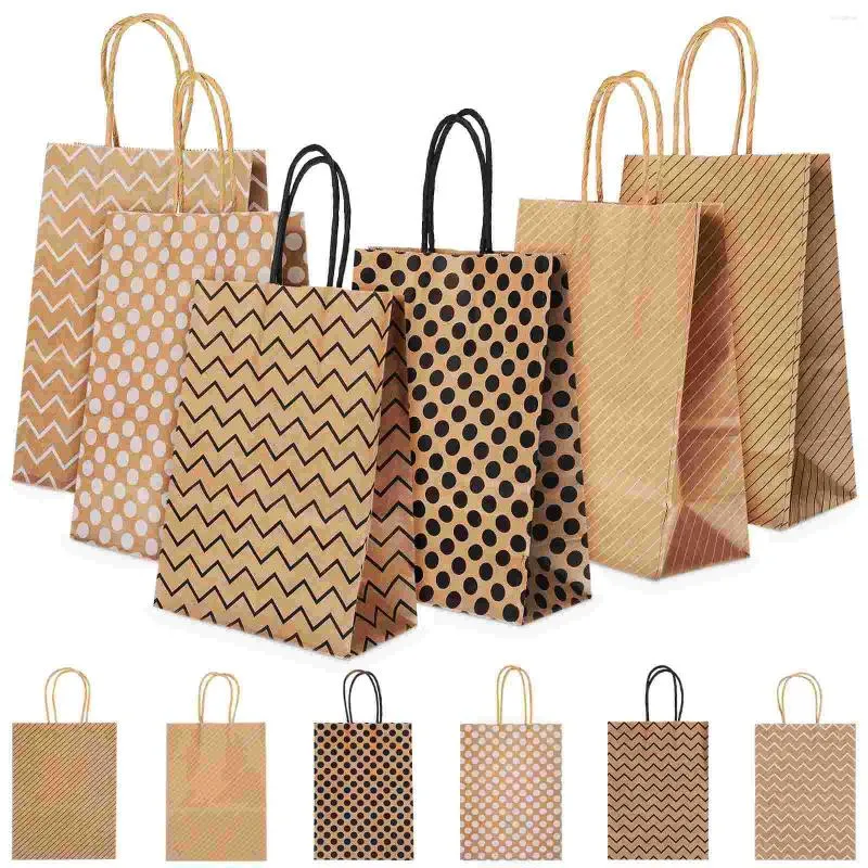 PCS Kraft Paper Bags Gift With Handtag Brown Box Wrapping Shopping