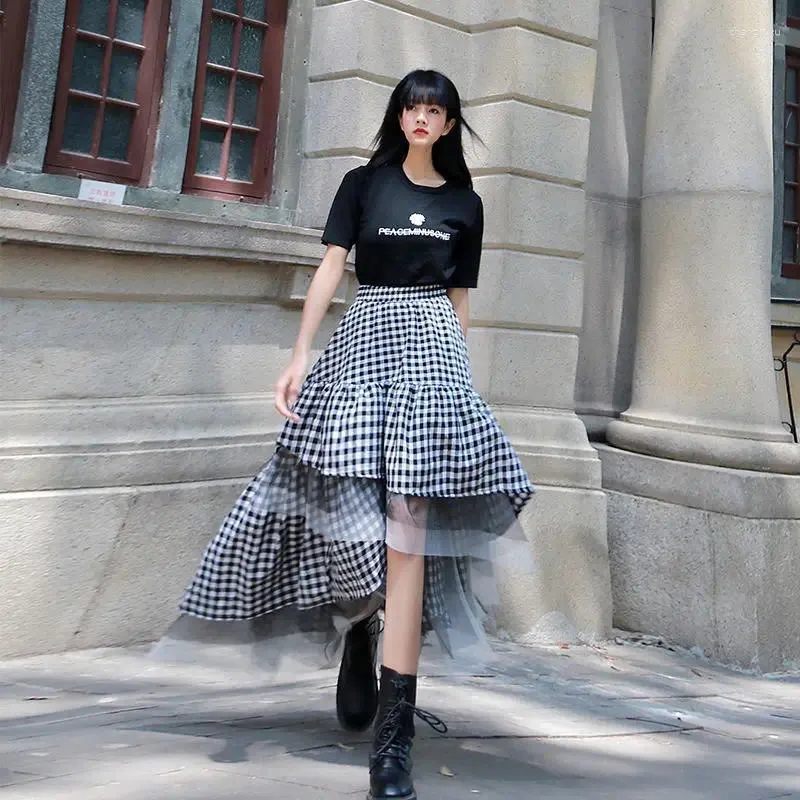 DHgate.com:Gothic Vintage Plaid Skirt for Women, Sexy Mesh
