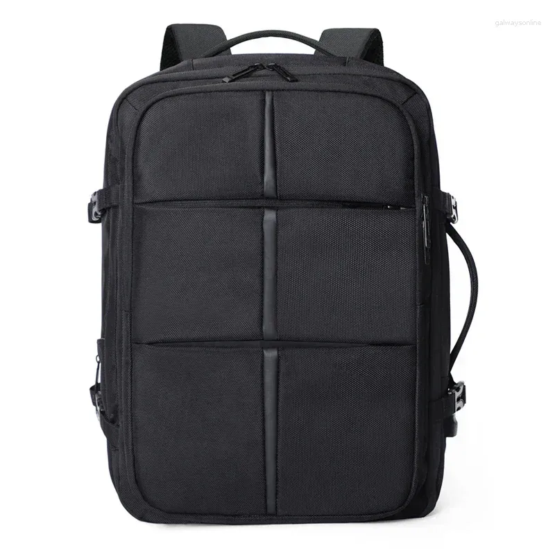 Sacs d'école Backk pour hommes 2024, sac de voyage d'affaires à grande capacité pouvant être étendu, sac pour ordinateur portable 17 pouces, cartable d'étudiant noir