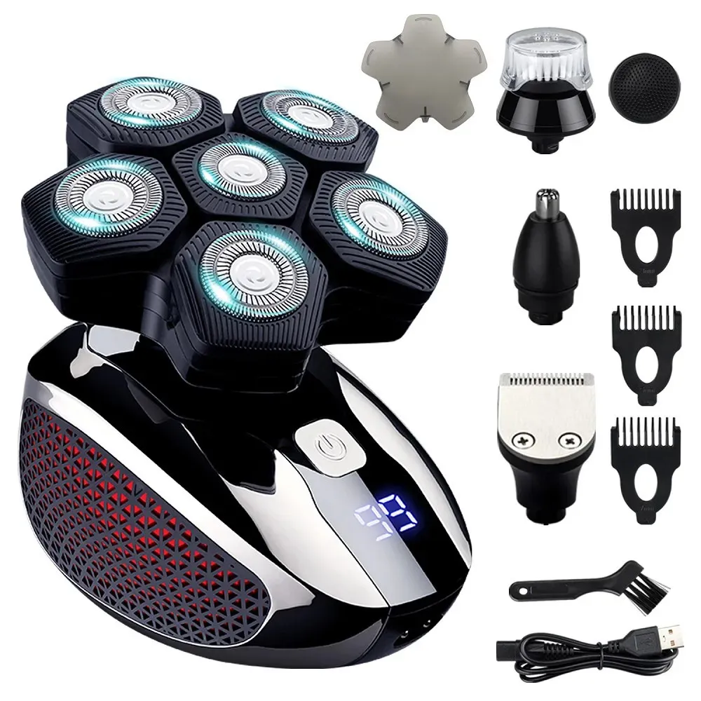 wah head shaver 5 in 1 bald men for bald men for Nose Hair Sideburns Clipper Water Dry Grooming Kit 240110