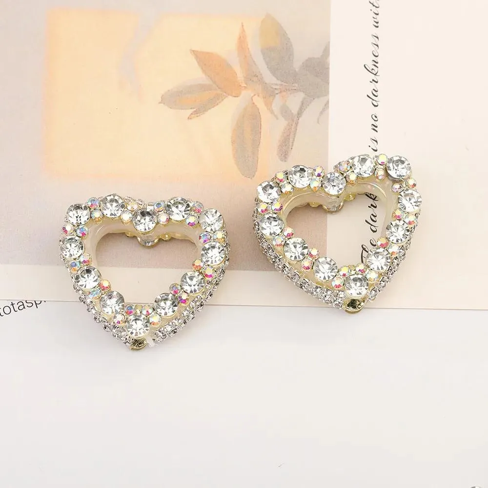 Perles Cordial Design 10 pièces 32*35MM perle acrylique/effet strass/composants de bijoux/fait à la main/forme de coeur/fabrication de perles bricolage