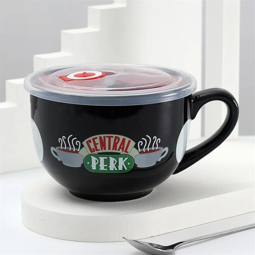 Kubki kubek kubek Friends TV Show Central Perk Cappuccino Cup Kawaii Cute Breakfast Big Diree Ceramic Drinkware2499