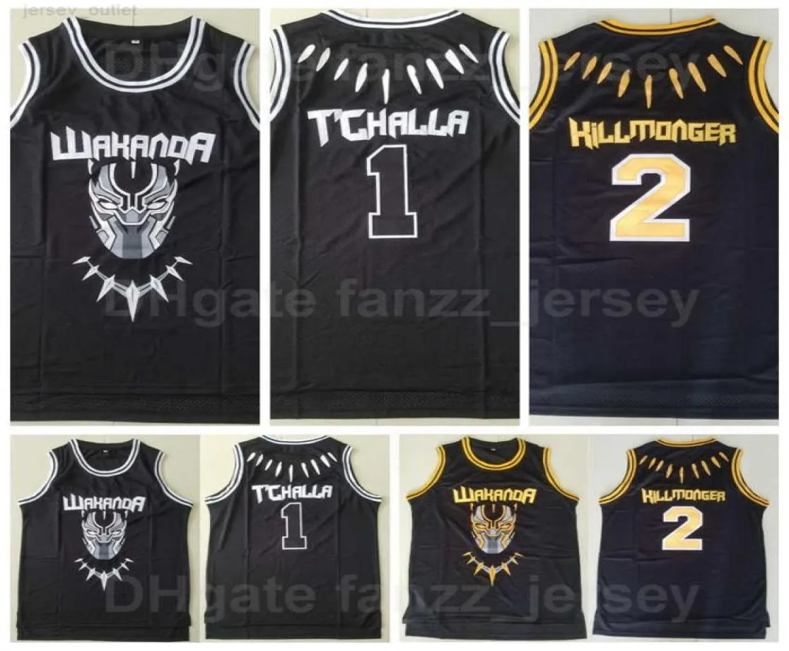 WAKANDA Film Black Panther Basket 1 Tchalla Maglie 2 Hillmoager Erik Killmonger Ricamo e cucito Puro cotone traspirante4180932