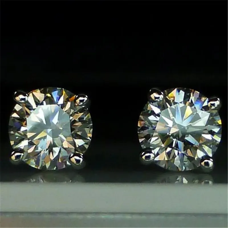 Trendy 5mm/9mm Lab Diamond Stud Earring 100% Echt 925 sterling zilveren Sieraden Engagement Bruiloft Oorbellen voor Vrouwen mannen Bijou