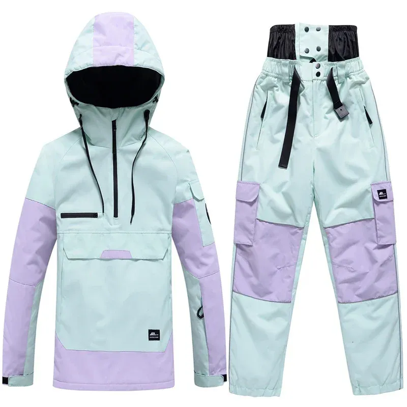 2024 garnitury narciarskie zimowe wodoodporne ciepłe sportowe ubrania na narciarstwa górskie Zestaw Outdoor WindProof Snowboarding Suit Kobiet mężczyzn 240111