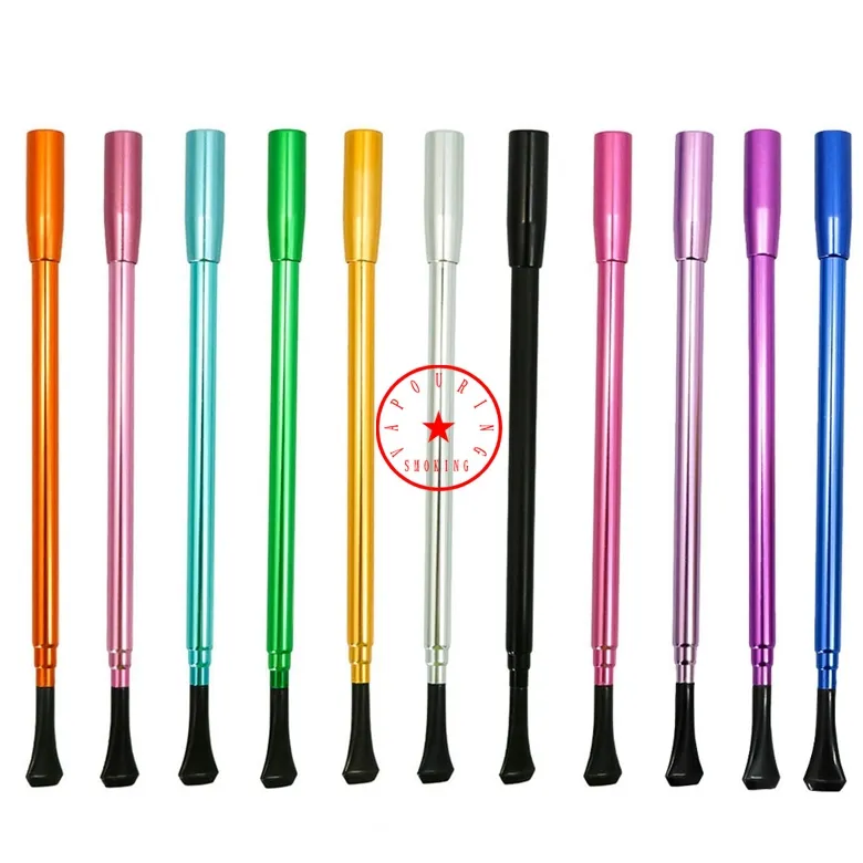 New Style Smoking Colorful Aluminium Alloy Portable Innovative Telescoping Rod Long Dry Herb Tobacco Filter Cigarette Holder Tips Mouthpiece