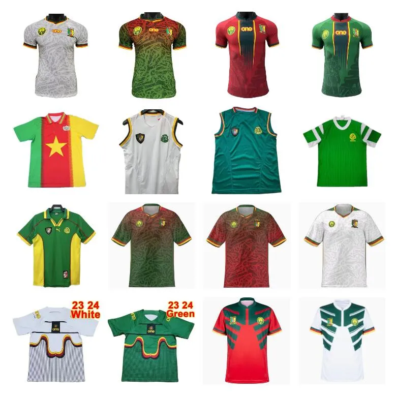 2023 2024 Camarões Camisas de futebol 1990 1998 Camarões Mboba 23 24 Choupo-Moting Anguissa Aboubakar Toko Ekambi Bahoken Hongla National Chemise de Foot Player Versão