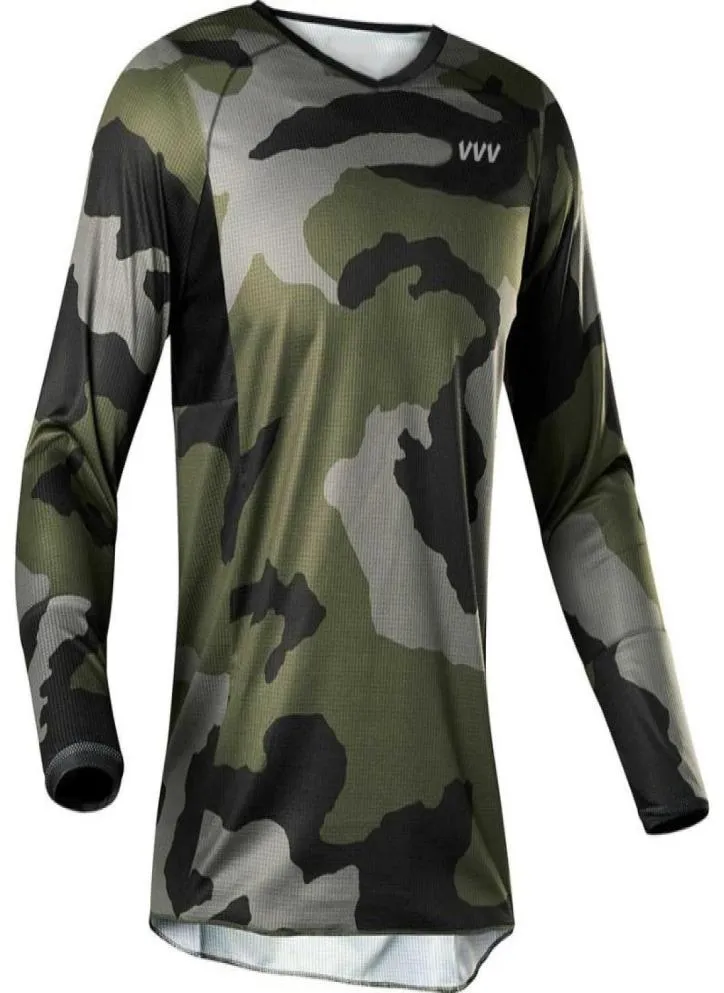 Motocross Cycling Jersey Bicycle Camo Long Shirt Bike Downhill Wear Clothing Sleeve Team Road Mountain Jacket Tight Top2158478