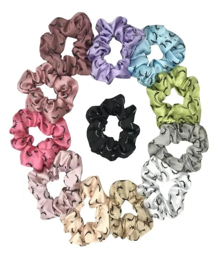 50 pçs / lote 20 cores rosa cílios cabelo scrunchies inteiros elásticos meninas rabo de cavalo titular elástico headwear accessorie1105529