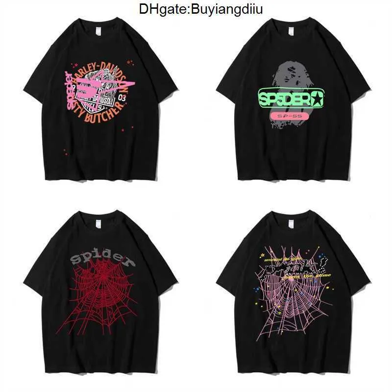 2024 Designer T Shirt Uomo Donna Cotone Sp5der 555 Spider Web Modello T-shirt Moda Top Tees 3WB5