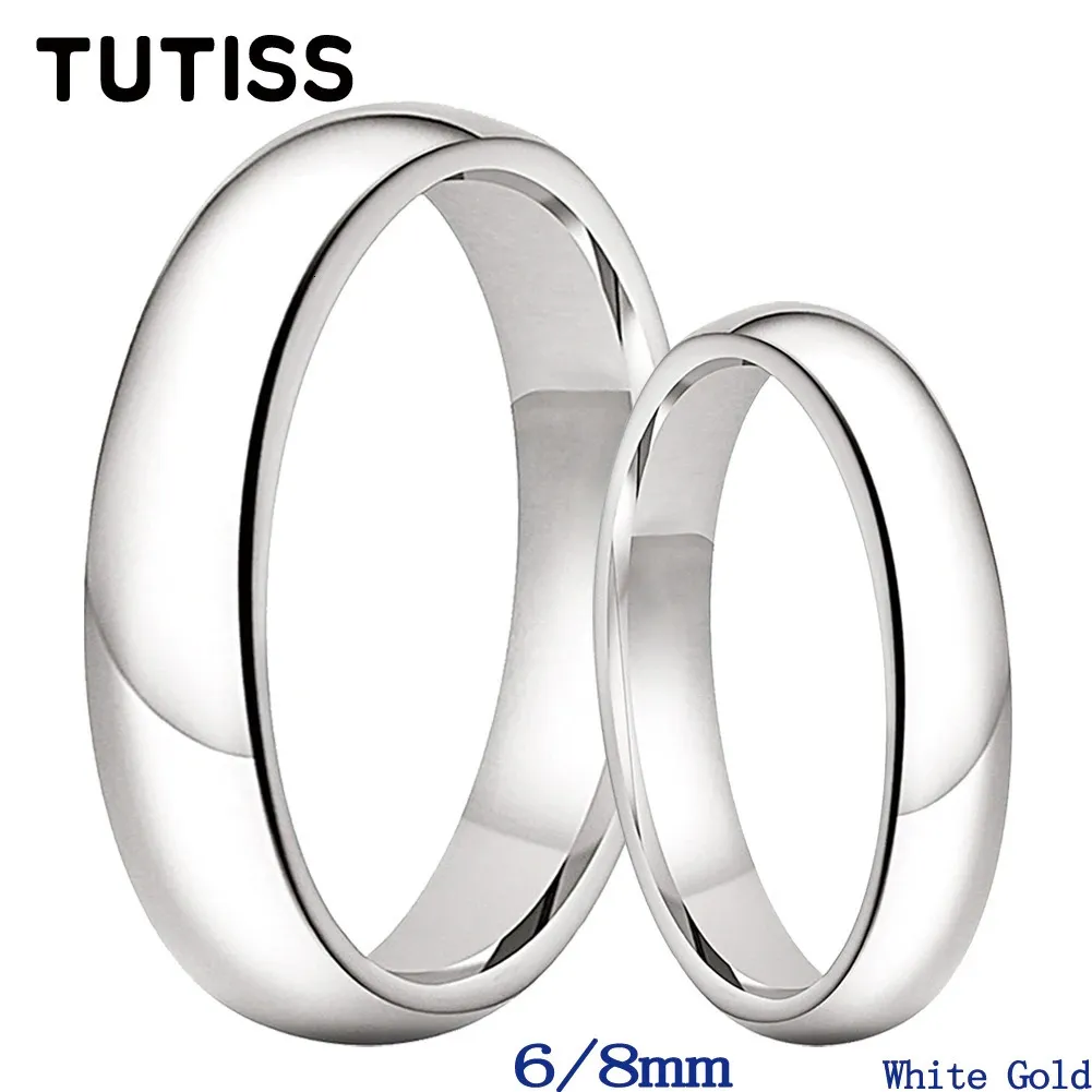 Tutiss 4/6mm 남자 여자 텅스텐 커플 링 스마트 웨딩 밴드 돔형 광택 반짝이는 편안함 240110