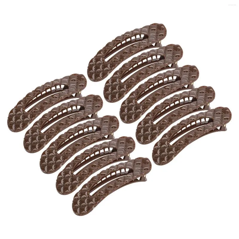 Makeup Sponges Hairpin Metal Snap Hair Clip Plaid Vintage Wide Tooth Barrette For Brown