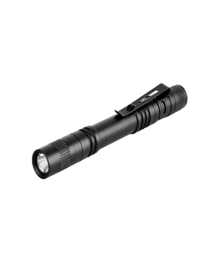 whole XPE Led Flashlights Outdoor Pocket Portable Torch Lamp 1 Mode 300LM Pen Light Waterproof Penlight with Pen Clip1440881