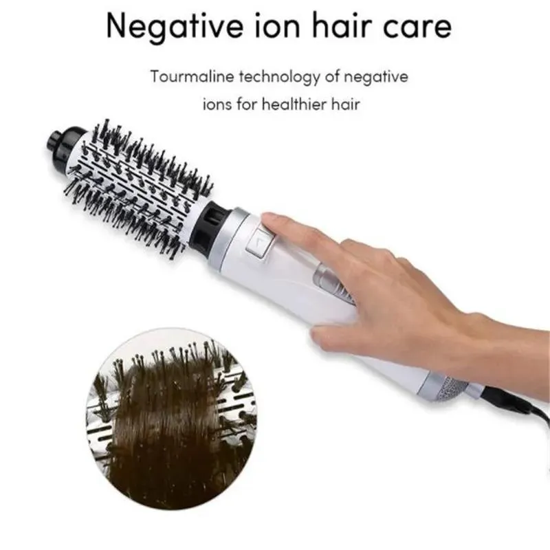 Sèche-cheveux électrique automatique rotatif, brosse à air chaud, fer à friser, sèche-cheveux, peigne plus droit, Style Salon, brosse à cheveux à rouleau ondulé