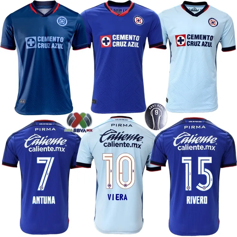 2023 2024 Cruz Azul voetbalshirts 23 24 CDSyC Mexico League VIEIRA LIRA RODRIGUEZ thuis uit derde voetbalshirts LIGA MX camisetas de futbol Kit Jersey