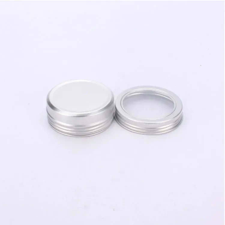 60g Aluminum Jar with Clear Window Screw Lid Aluminium Tin Can Metal Container for Fidget Spinning