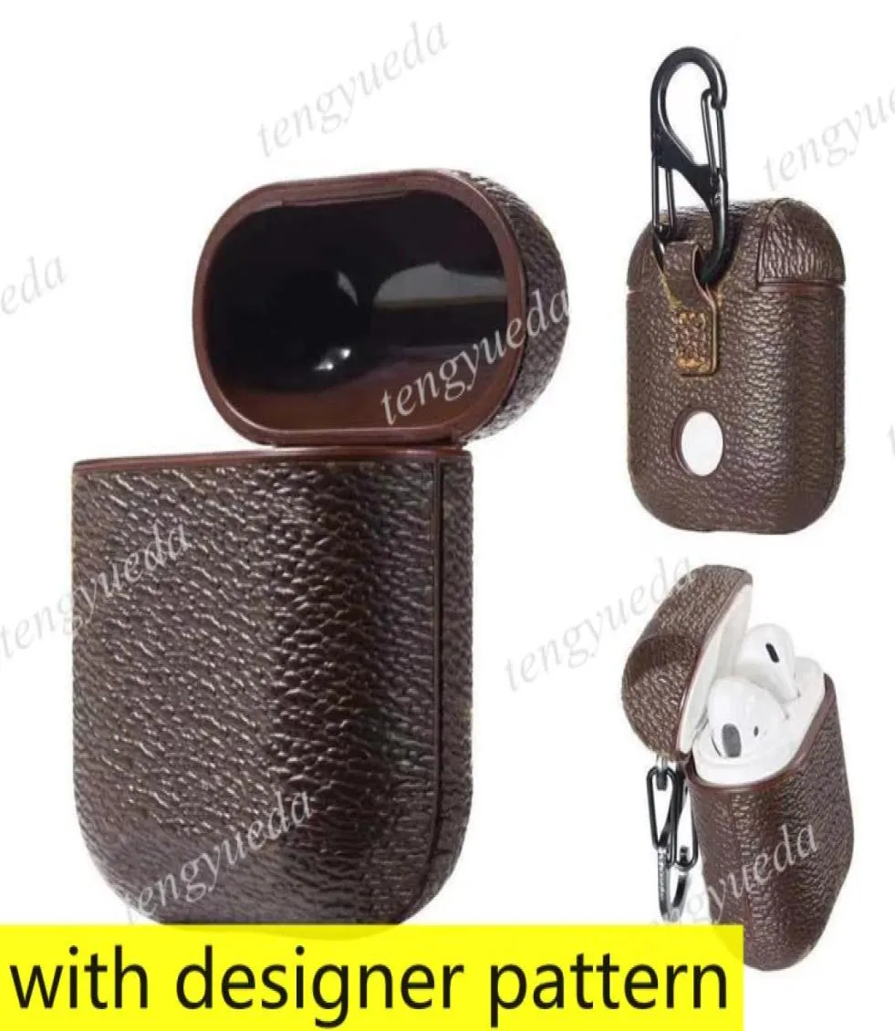 Fashion Designer AirPods Cases para Aurphone Pro 1 2 Carta de alta calidad Carta Impresión de protección de caparazón duro Bolsas de gancho33338151