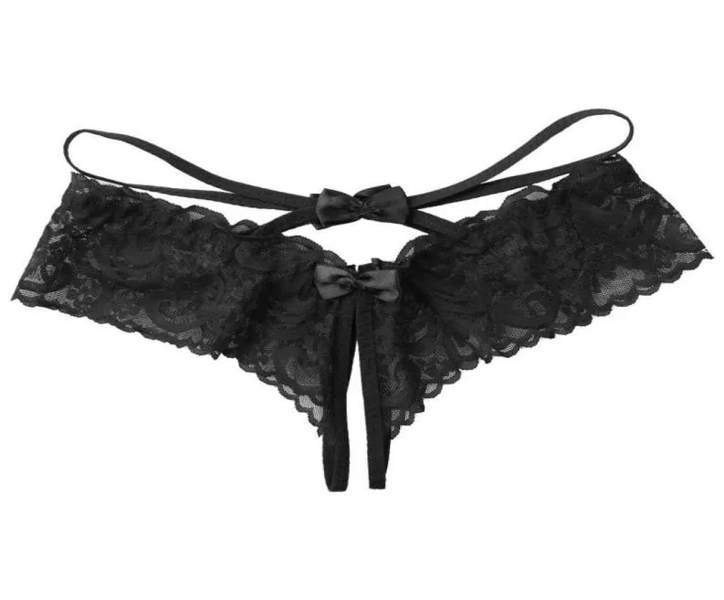 Erkekler Dantel Kasıksız Tanga Erotik Seksi İç çamaşırı Sissy Dantel Seethrough Open Crotch Thong brifing Bowknot Düşük Bel Eşcinsel iç çamaşırı5780563