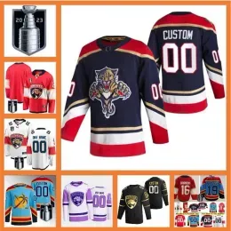 Carolina''Panthers''2023  Cup Final Hockey Jersey leksander Barkov Matthew Tkachuk MNHLXX Sergei Bobrovsky Carter Verhaeghe Sam Bennett