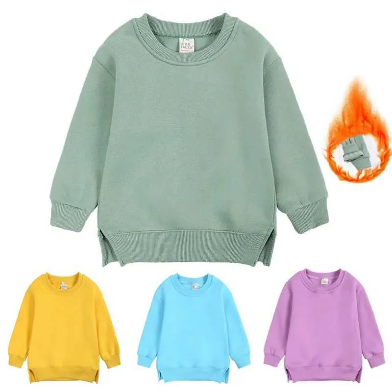 Pullover Kids Clothes Boys Girls Hoodies Pullovers 2023 Korean Baby Winter Autumn Thicken Fleece Pullovers Sweatshirt Children's Clothingl2401