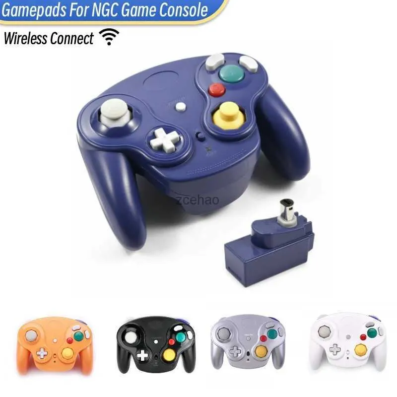 Controladores de jogo Joysticks Controlador de gamepad sem fio de 5 cores para console de jogos NGC com adaptador 2.4G Joystick de gamepads para console de videogame GameCube