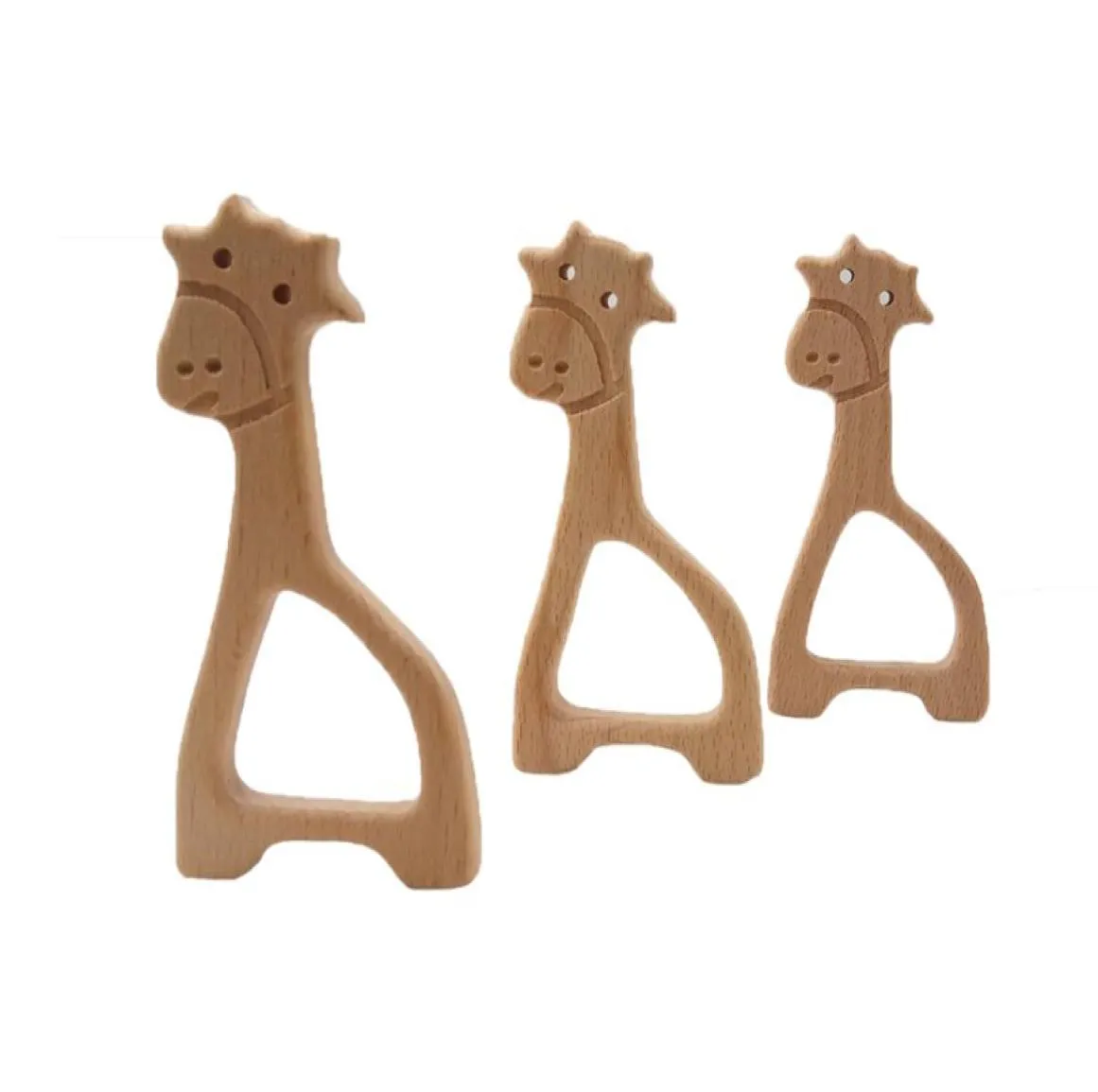 Beech Wooden Giraffe Teether Animal Shaped Baby Teethers Infants Teething Toys Baby Accessories For Baby Necklace Making5487073