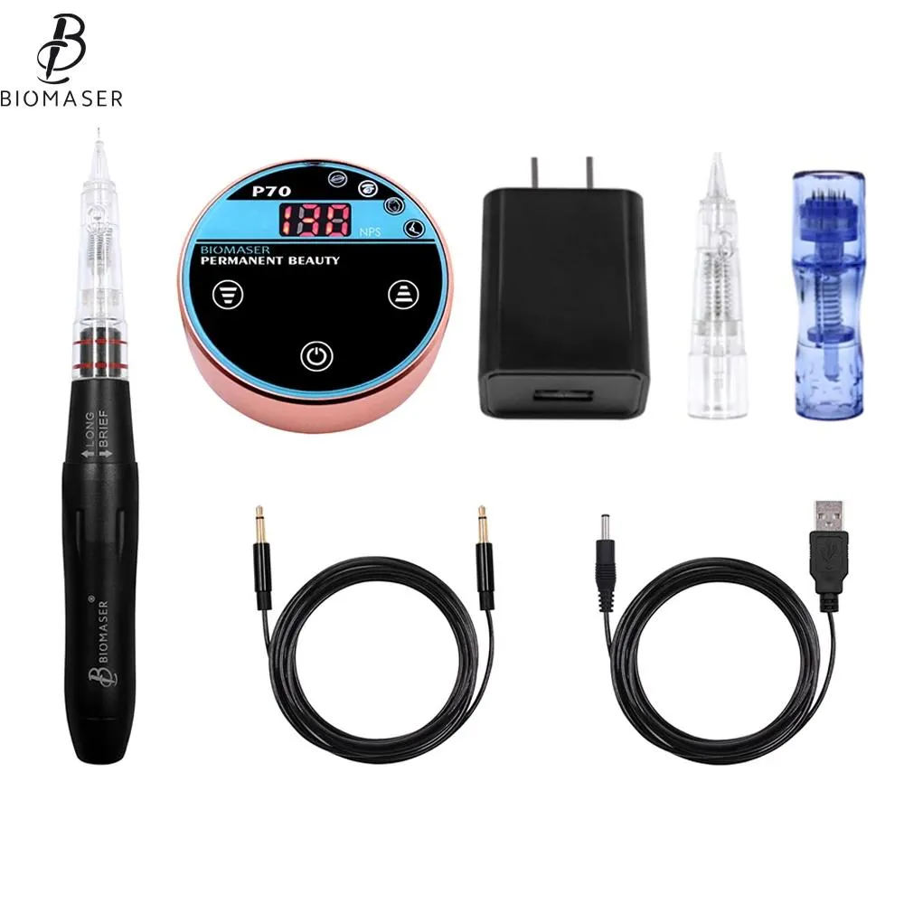 Machine Biomaser mini beauté maquillage permanent Hine Hine Broderie Digital Tattoo Tattoo Kits Strong Quiet Motor pour les lèvres des sourcils