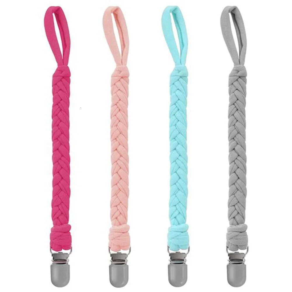 Pacyfier Holder 4 Pack Universal Braided Smashier Smycz ząbkowania Pierścienia dla chłopców i dziewcząt dopasowuje wszystkie smoczki Soothers