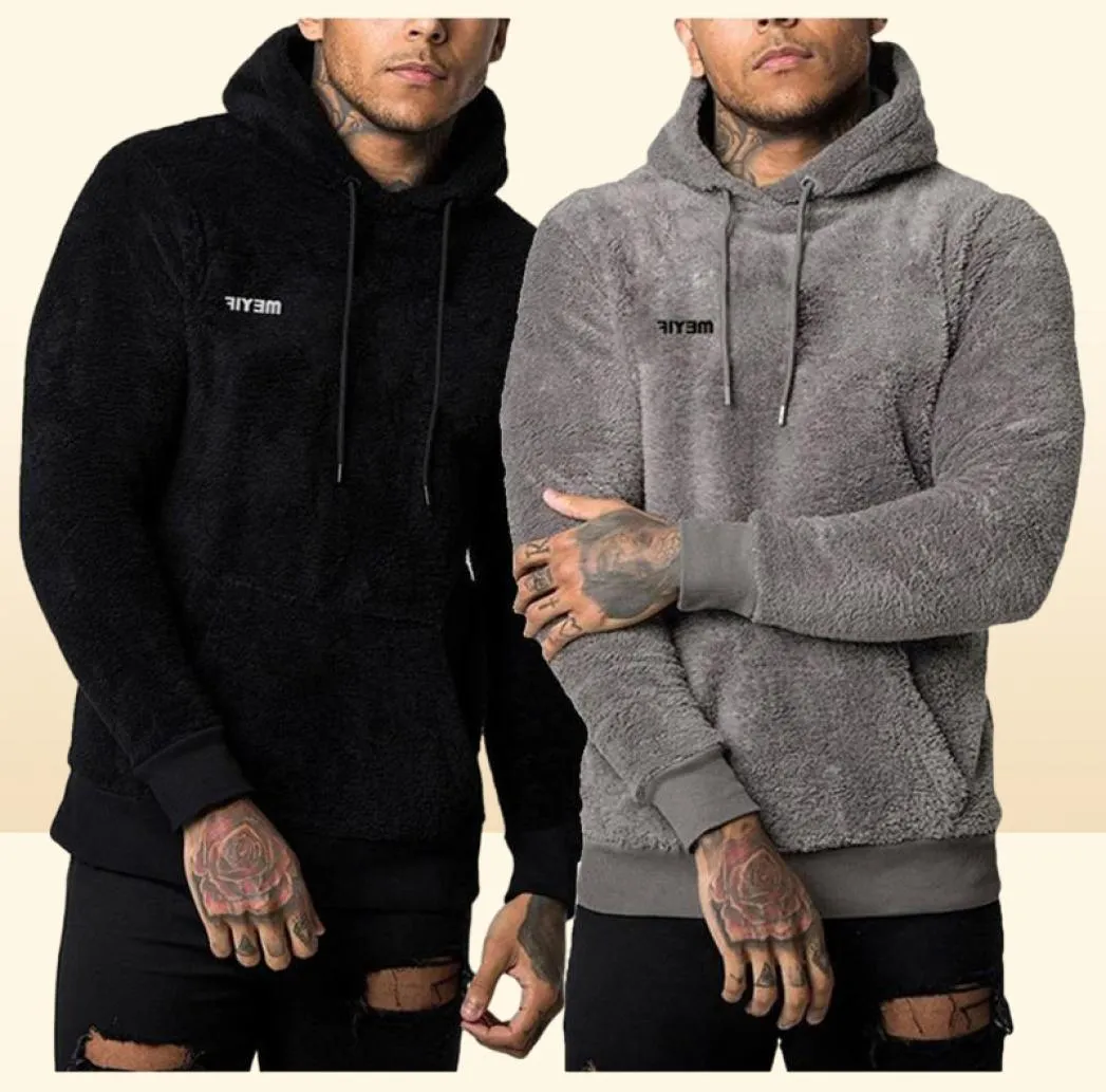 Herrtröjor tröjor blank y gym hoodie pullover tröja tröja tröja vinter varmt fuzzy tjock sammet broderad anpassad men8582314