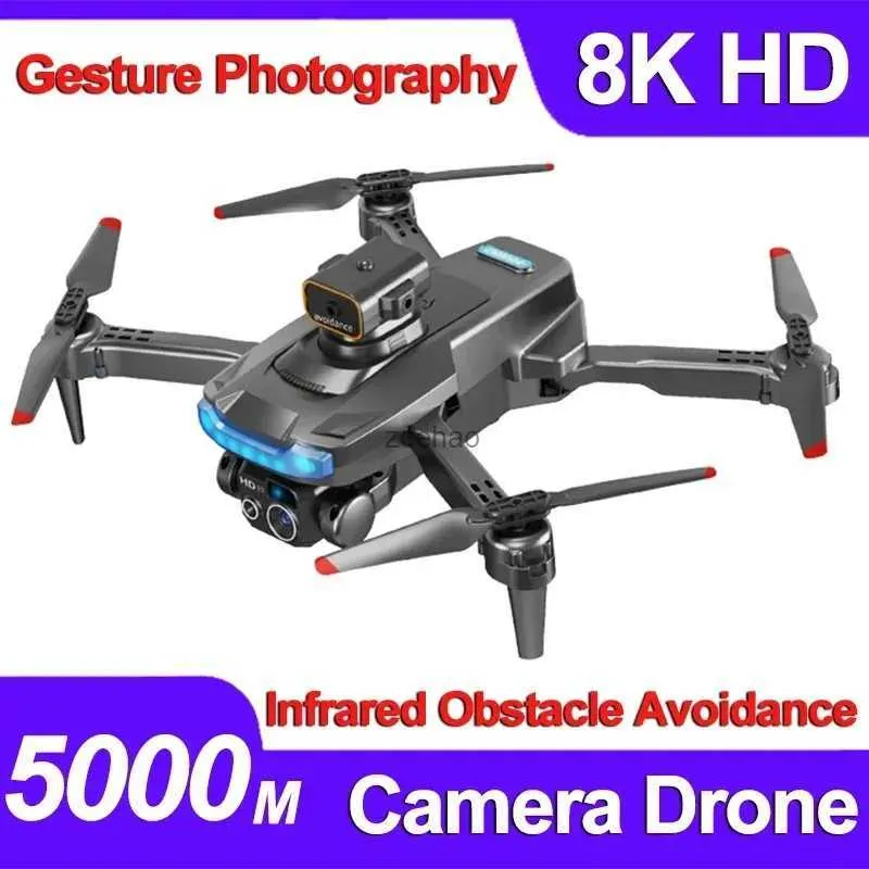 Drones 8K Mini P15 Çift Kamera Drone 360 ​​Derece Bir Tıklama Havalandırma Hava Fotoğrafçılık Seyahat Oyuncakları için Quadcopter Hediye Xiaomi