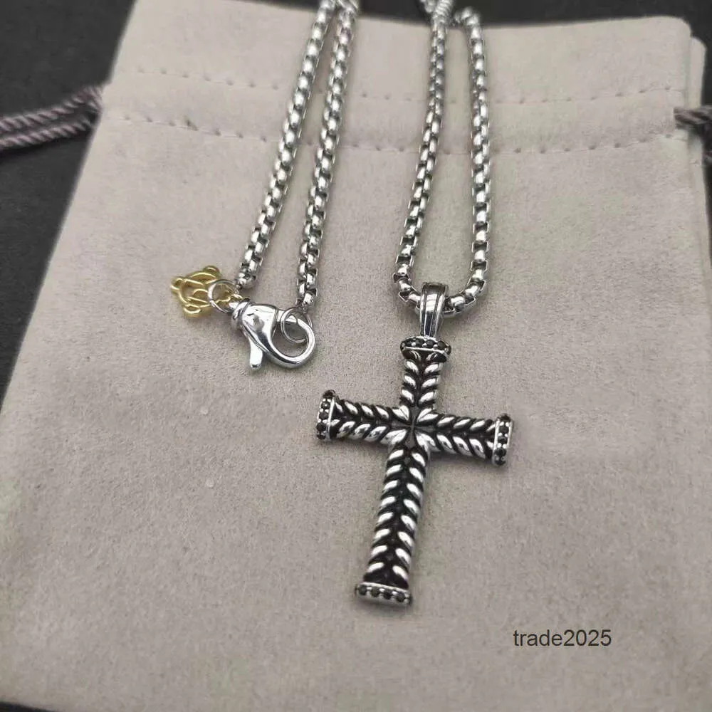 Necklace mens dy pendant necklace DY Jewlery silver Retro cross Vintage luxury Jewelry Chains for men designer Necklaces birthday man boys party christmas Gift