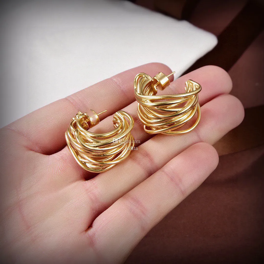 Earrings designer for woman designer official reproductions Yellow Brass gold-plated 18K classic style highest counter quality with box 008
