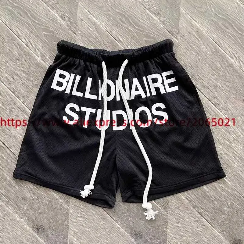 Men`s Shorts Billionaire BLACKOUT  NET Shorts Men Women Mesh Drawstring Breeches T240112