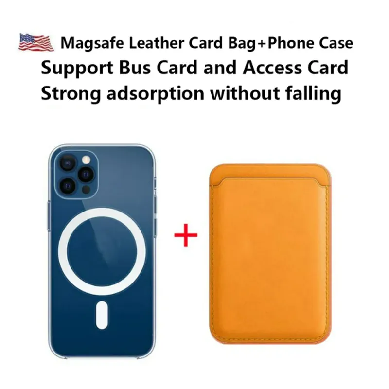Custodia magnetica per telefono e custodia porta carte di credito in pelle per il tuo iPhone 15 14 12 Pro Max Mini Mag Safe Back Cover