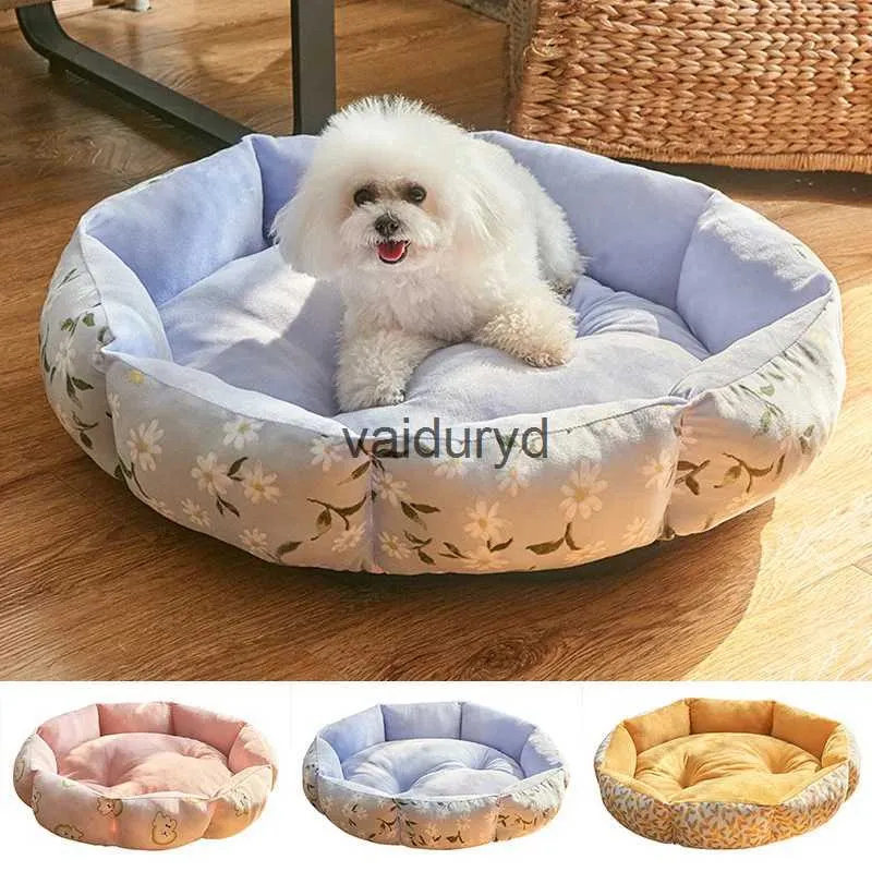 Canis Pens 2022 New Thick High-Fill Cotton Pet Dog Bed Pet Cat Round Pad para Pequeno Médio Canil Canil Deep Sleep House Nest Pet SuppliesViduryd