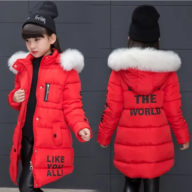 Girl's New Year Costume Children Winter Cotton Warm Jacket Cotton-padded Jacket Cotton-padded Clothes Winter Coat