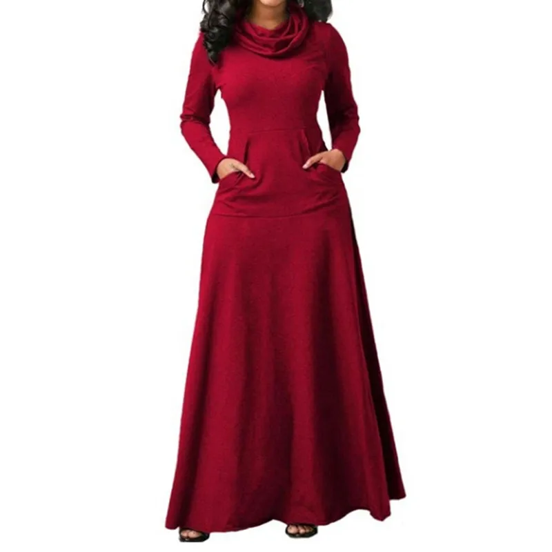 chinese dress ladies Long Sleeve Empire Waist Maxi Dress