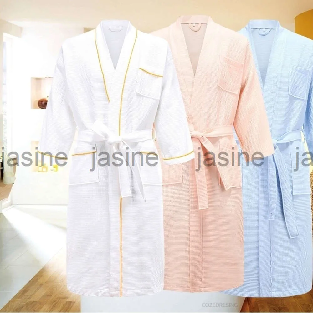 Hotel a 5 stelle 100% cotone da uomo Kimono Accappatoio Plus Size Asciugamano Accappatoio Mens Waffle Robes per le donne Vestaglia lunga Sleepwear 201111