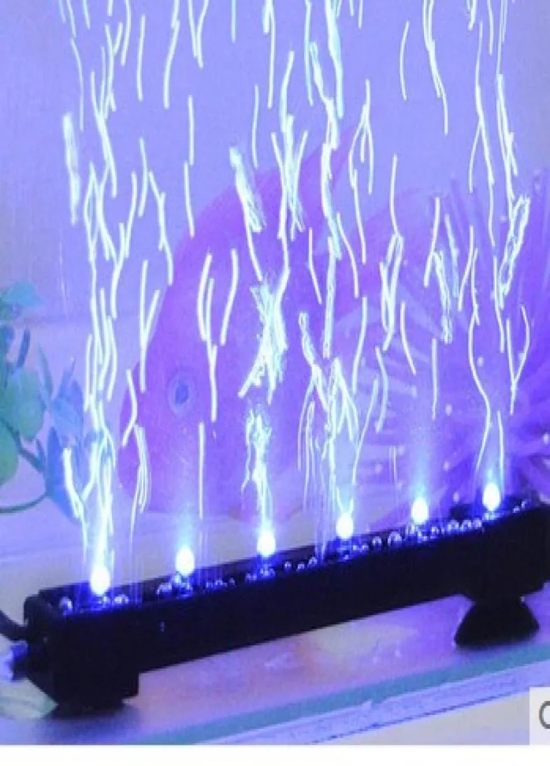 Fish Tank Lights LED Aquarium Waterproof Lighting Colorful Color Bubble Light Diving Decorative Lamp 2W Air Pump4492167