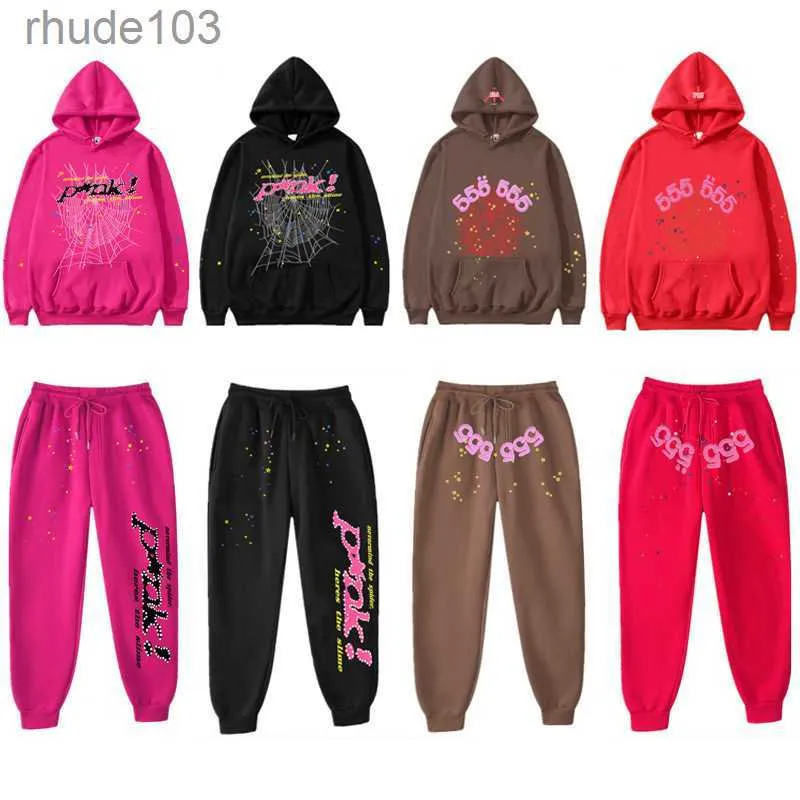 Tuta da uomo di design Felpa di lusso Spider 555 Tuta da uomo moda Sp5der Young Thug 555555 Pullover Tuta da donna rosa M1EL