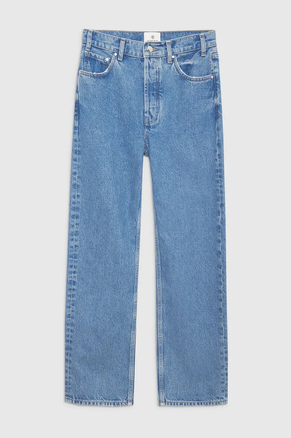 Pantalon de designer AB Annes Bing Womens Hugh Jeans Femmes Lavage Blue High Wide-Ligged Brand Brand haut de gamme 163