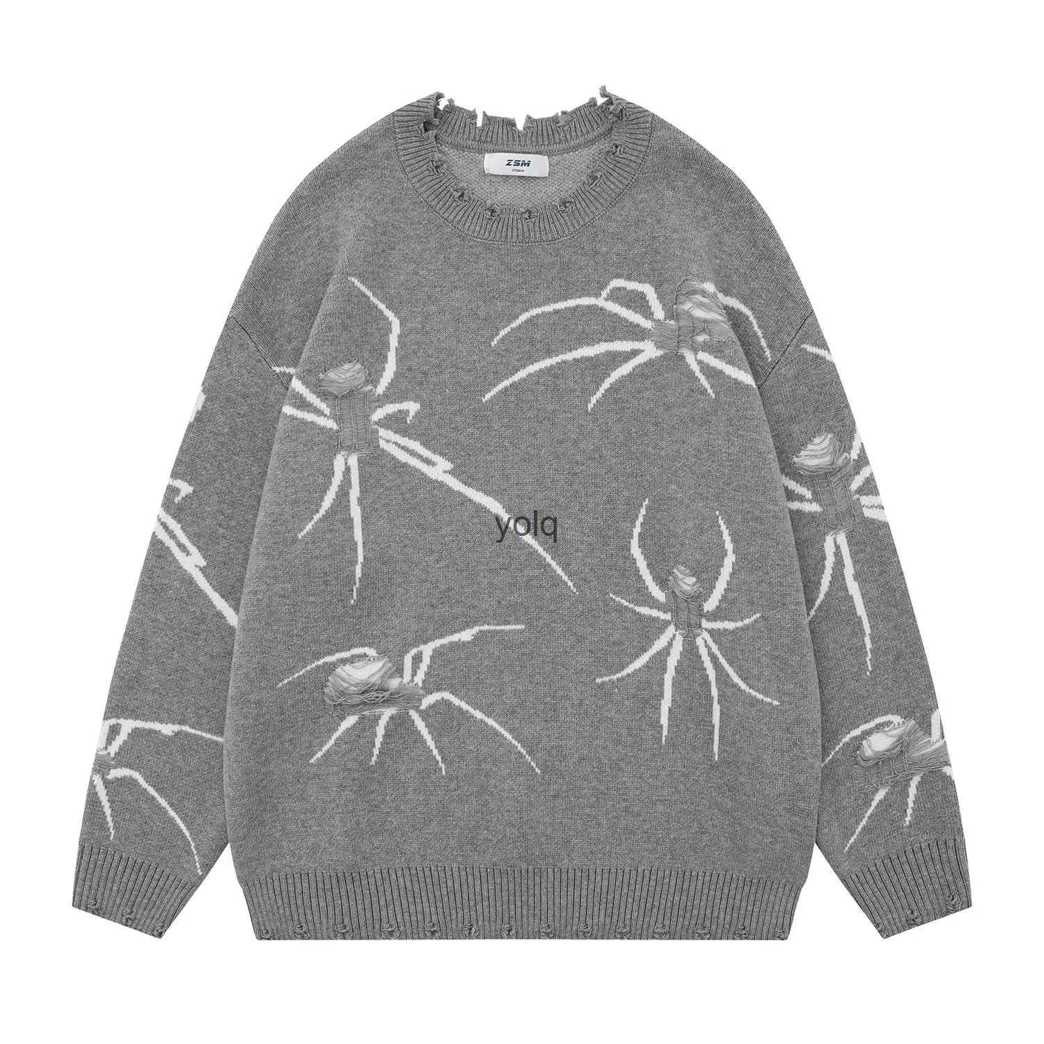 Męskie bluzy bluzy Vintage Graphic Broken Sweater Sweater Męs