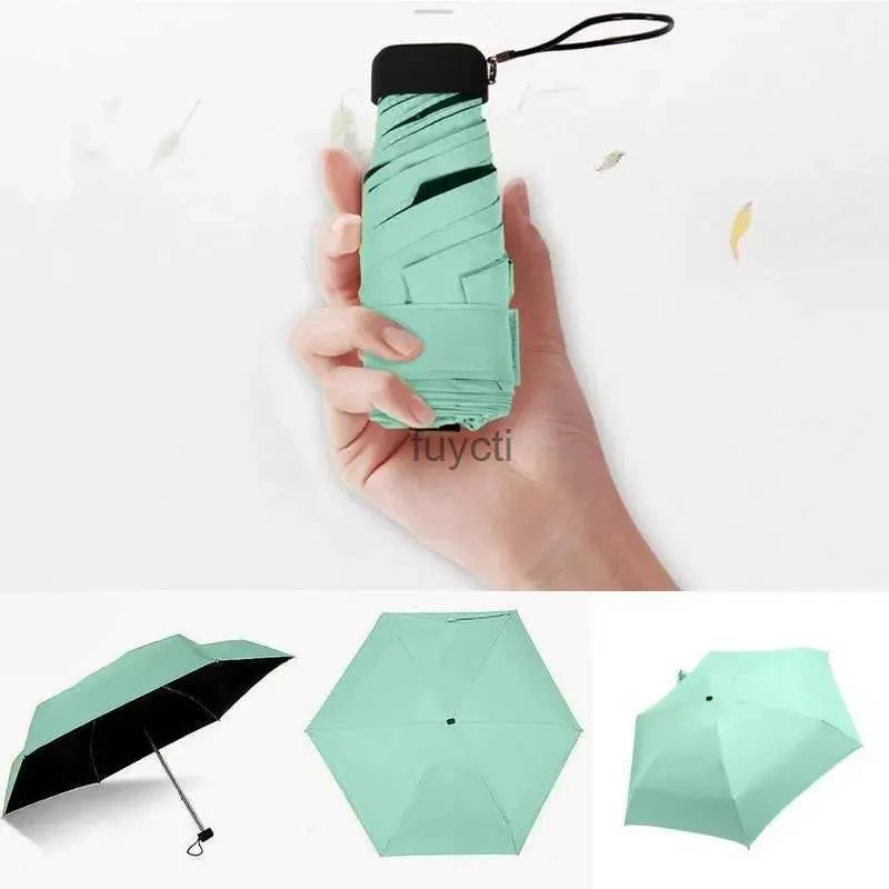 Umbrellas Sun Rain Women Flat Lightweight Umbrella Parasol Folding Sun Umbrella Mini Umbrella Small Size Easily Store Parasol YQ240112