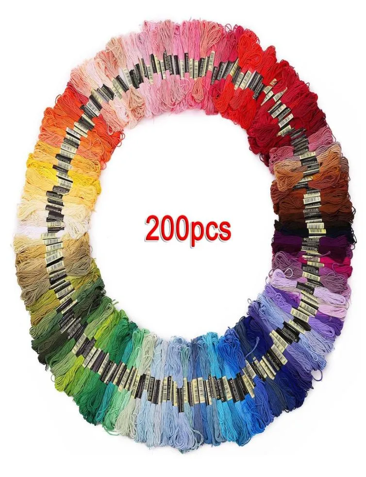 200 skeins of multicolored yarn for cross needle embroidery Crocheting2841755